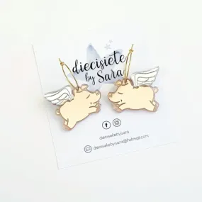 Pendientes Cerdito Alado