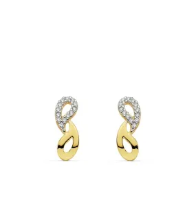 Pendientes oro bicolor Rocío 18 Ktes