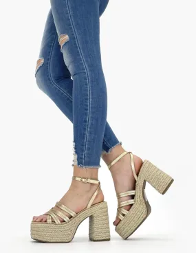 Sandalias doradas tacon cool X