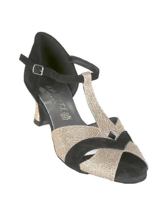 Top Dance Shoes Zapatos de baile dorados para mujer