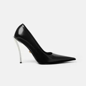 Versace Mujer Zapatos de salón Pin-Point en piel de becerro-Negro